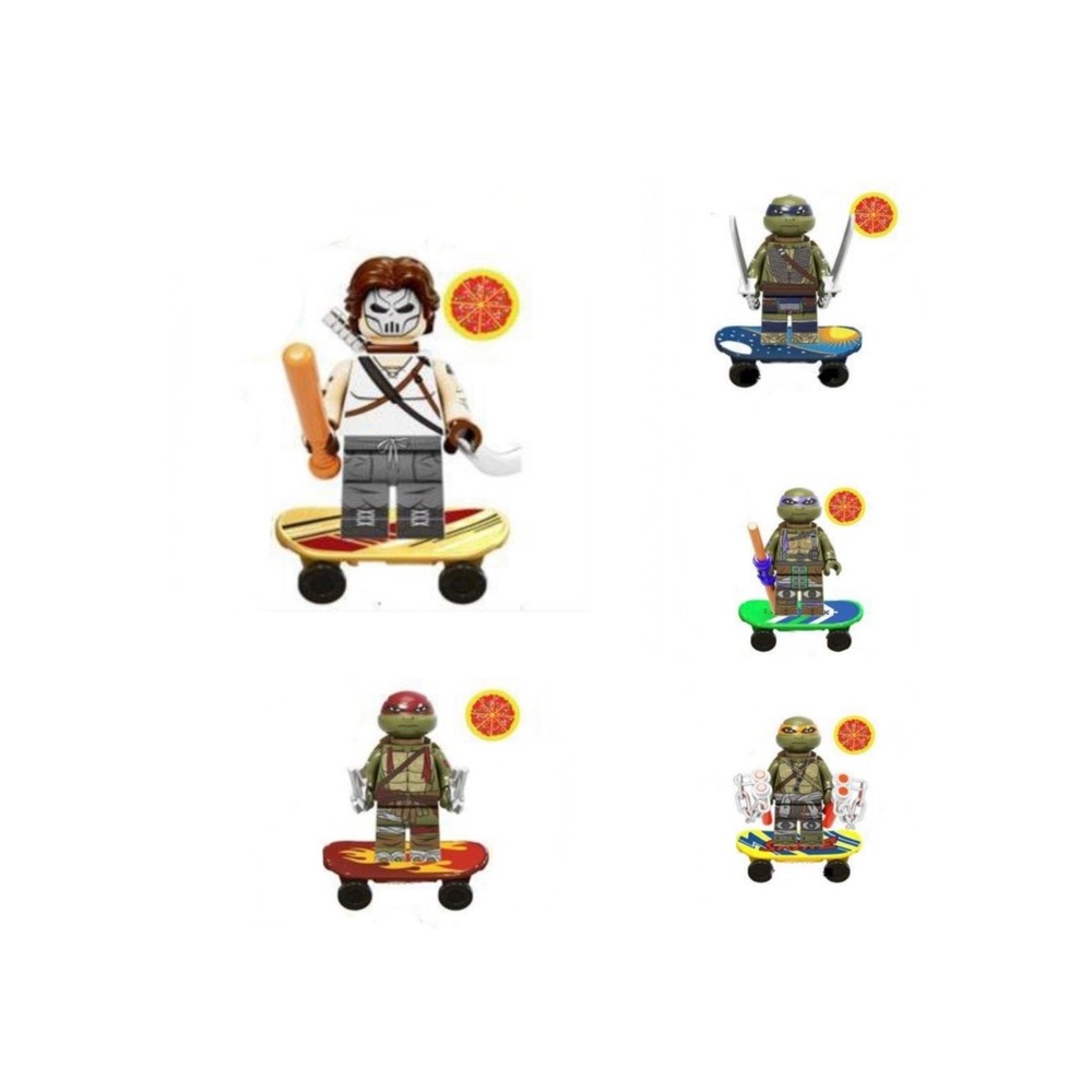 Teenage mutant, ninja turtles, mini figure collectibles set of 5